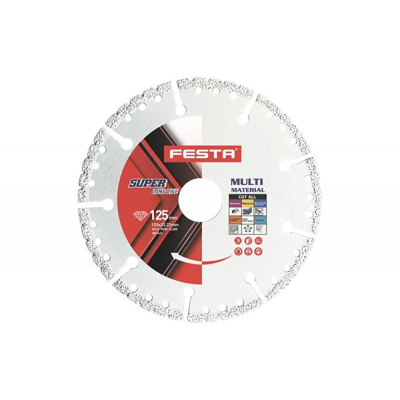 Disc diamantat taiere multimaterial 125x22.2 mm FESTA