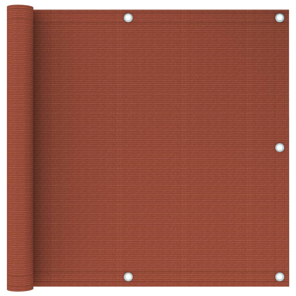 Paravan balcon vidaXL, HDPE - Polietilena, 90 x 400 cm, 160 g/m², Portocaliu-caramiziu