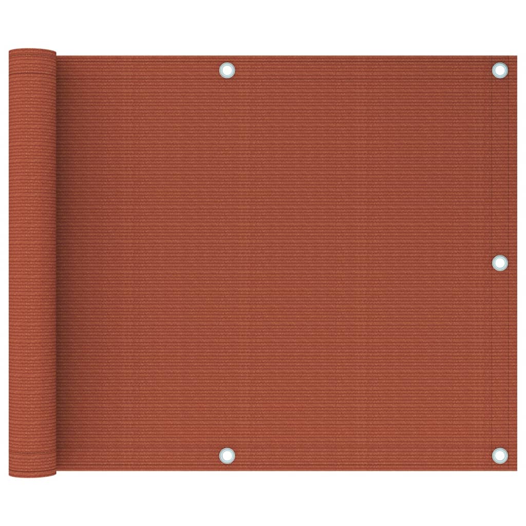 Paravan balcon vidaXL, HDPE - Polietilena, 75 x 600 cm, 160 g/m², Portocaliu-caramiziu