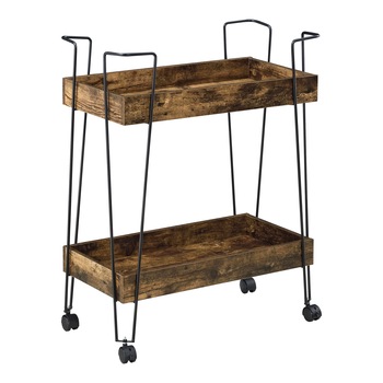 Carucior servire la masa, en.casa, Vaxholm, 78 x 62 x 32 cm, PAL/otel, 10 Kg, negru/maro Carucior servire la masa, en.casa, Vaxholm, 78 x 62 x 32 cm, PAL/otel, 10 Kg, negru/maro