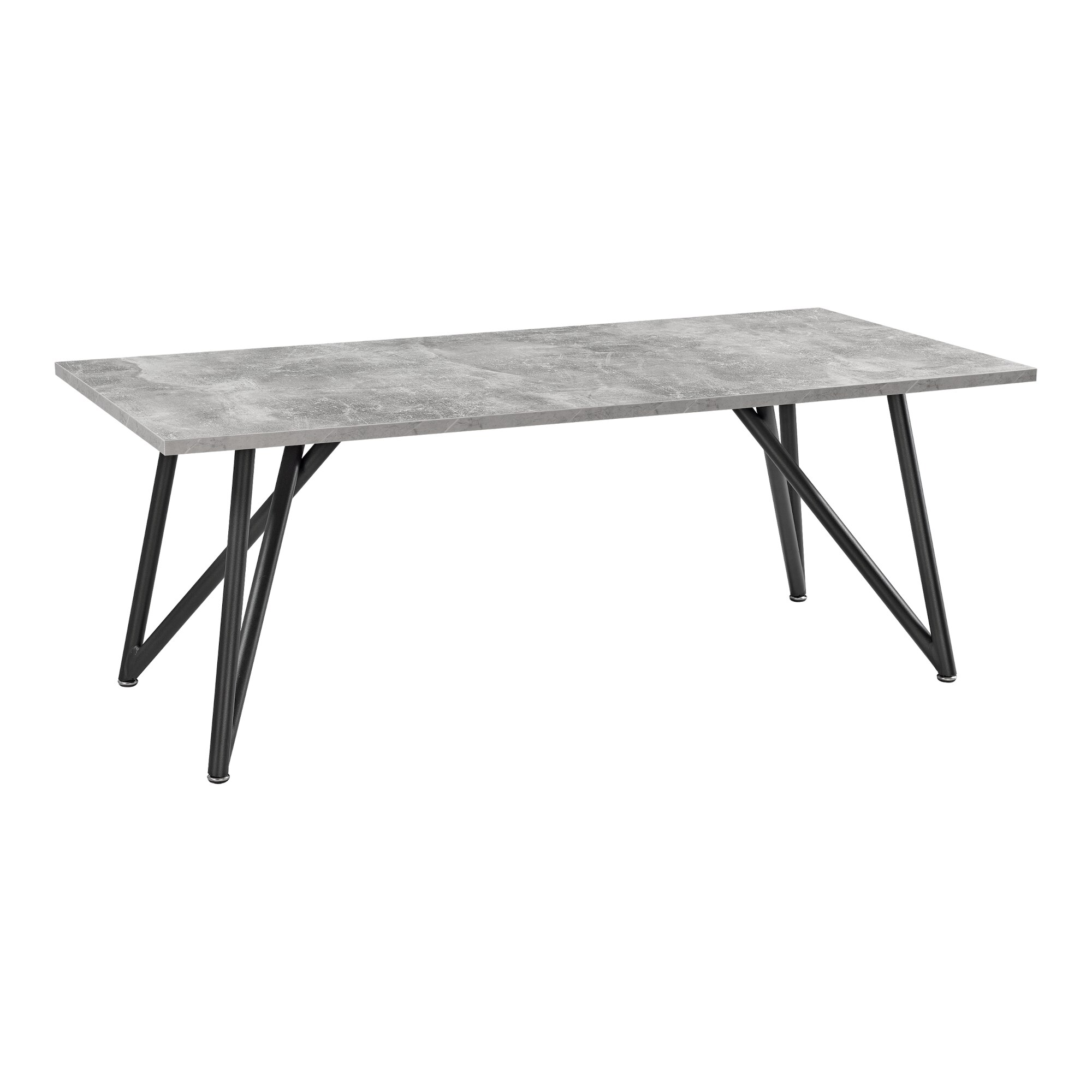 Masuta cafea, en.casa, Sater B, 120 x 60 x 45 cm, MDF/otel, efect beton/negru