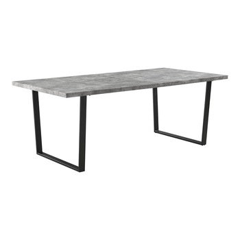 Masa bucatarie, en.casa, Skurup B, 200 x 100 x 76 cm, MDF/otel, negru/efect beton, pentru 8 persoane Masa bucatarie, en.casa, Skurup B, 200 x 100 x 76 cm, MDF/otel, negru/efect beton, pentru 8 persoane
