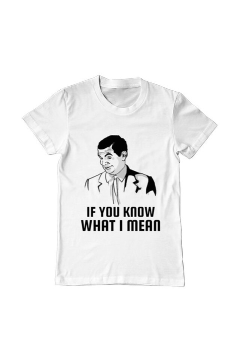 Tricou barbat, Printado, if you know what i mean, Bumbac, Regular fit, Alb, M INTL