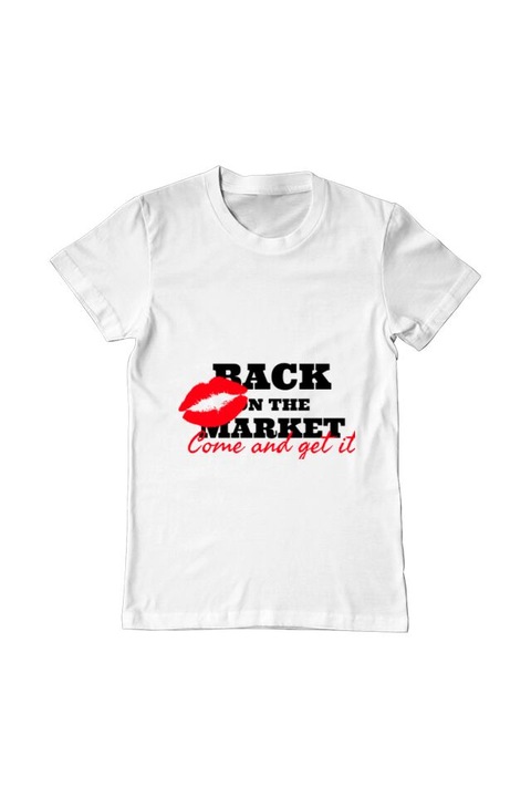 Tricou barbat, Printado, come and get it, Bumbac, Regular fit, Alb, 2XL INTL