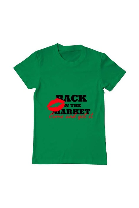 Tricou barbat, Printado, come and get it, Bumbac, Regular fit, Verde mediu, L INTL