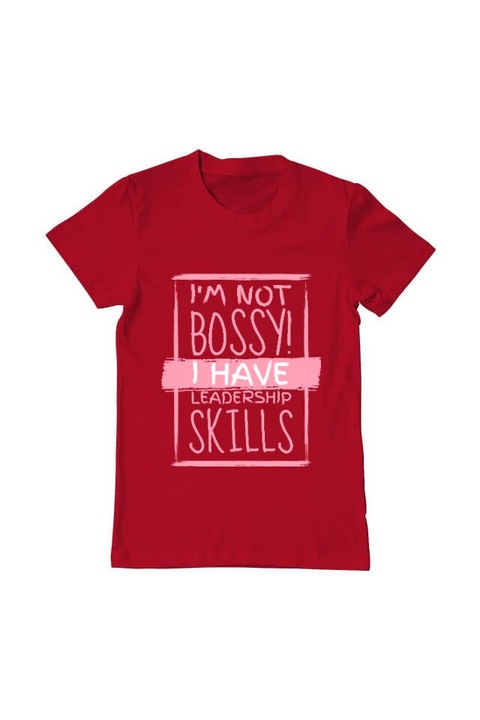 Tricou barbat, Printado, i’m not bossy, Bumbac, Regular fit, Rosu, S INTL