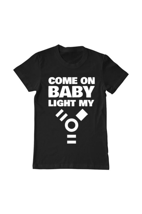 Tricou barbat, Printado, come on baby, Bumbac, Regular fit, Negru, XL INTL