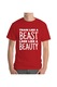 Tricou barbat, Printado, train like a beast, Bumbac, Regular fit, Rosu, 2XL INTL