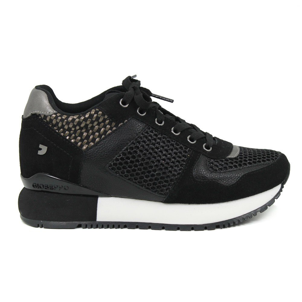 Pantofi sport dama Gioseppo Lilesand, Textil/Cauciuc, Negru/Argintiu