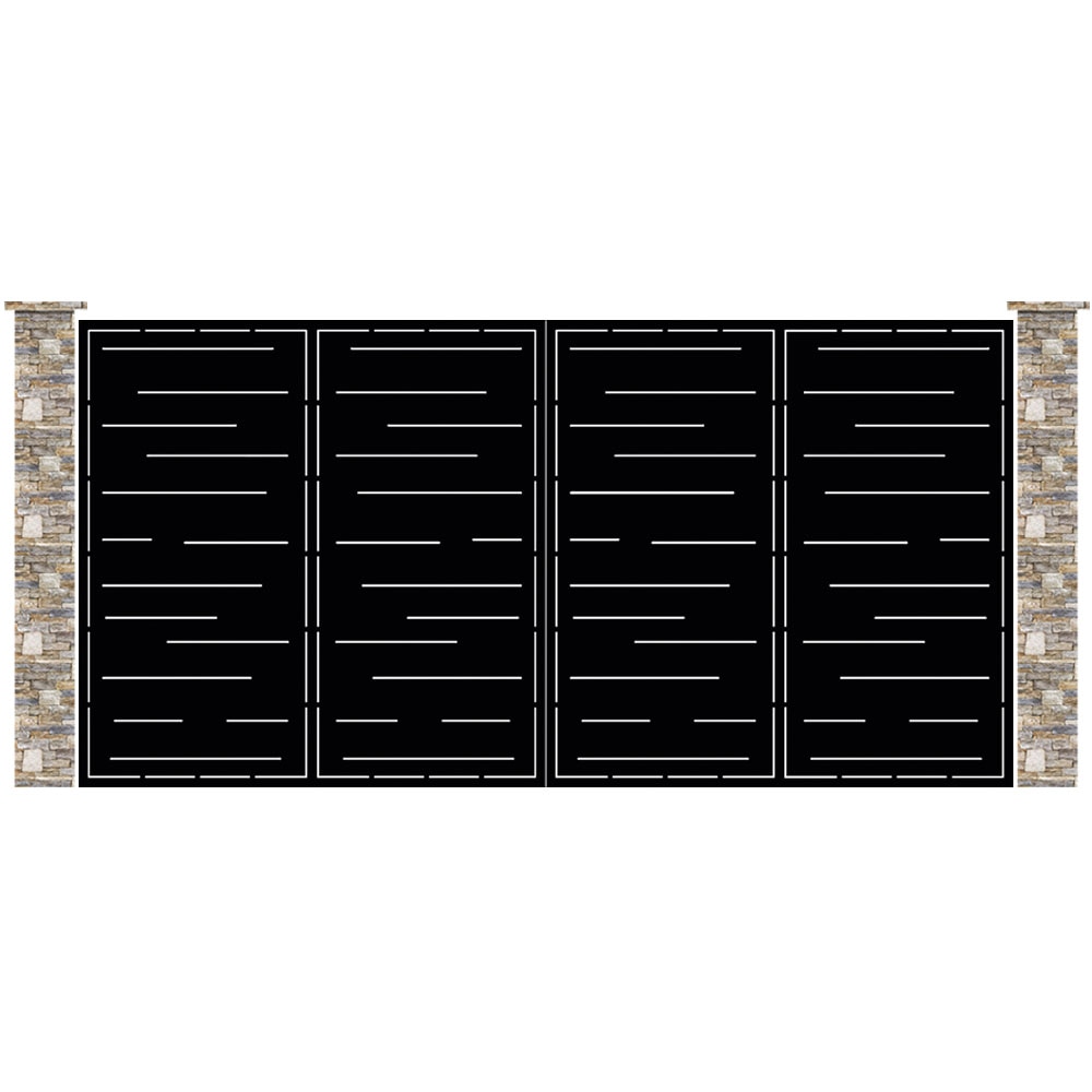 Poarta auto batanta din tabla debitata laser model STYLE, 4000x2000 mm, Ferrobrand