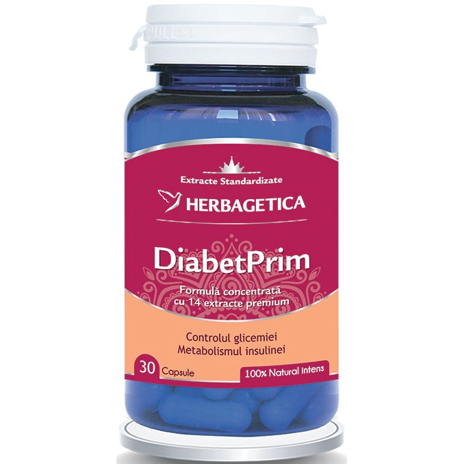 Supliment alimentar DiabetPrim Herbagetica, 30 capsule