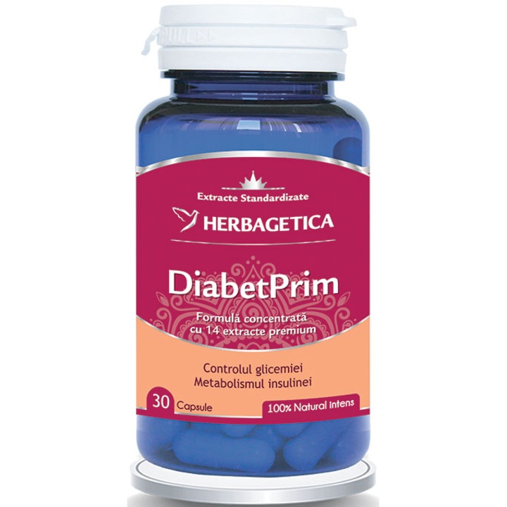 Supliment alimentar DiabetPrim Herbagetica, 30 capsule