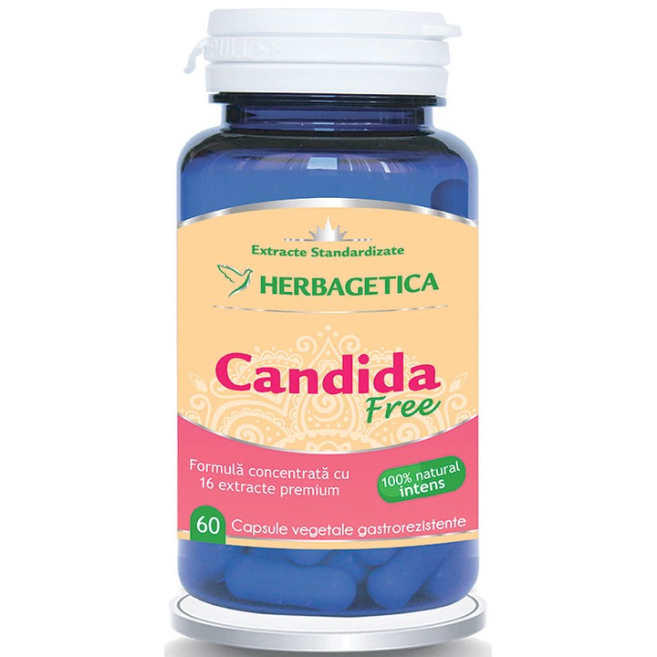 Supliment alimentar Candida Free Herbagetica, 60 capsule