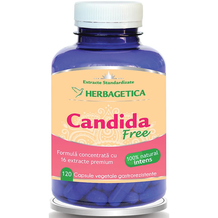 Supliment alimentar Candida Free Herbagetica, 120 capsule