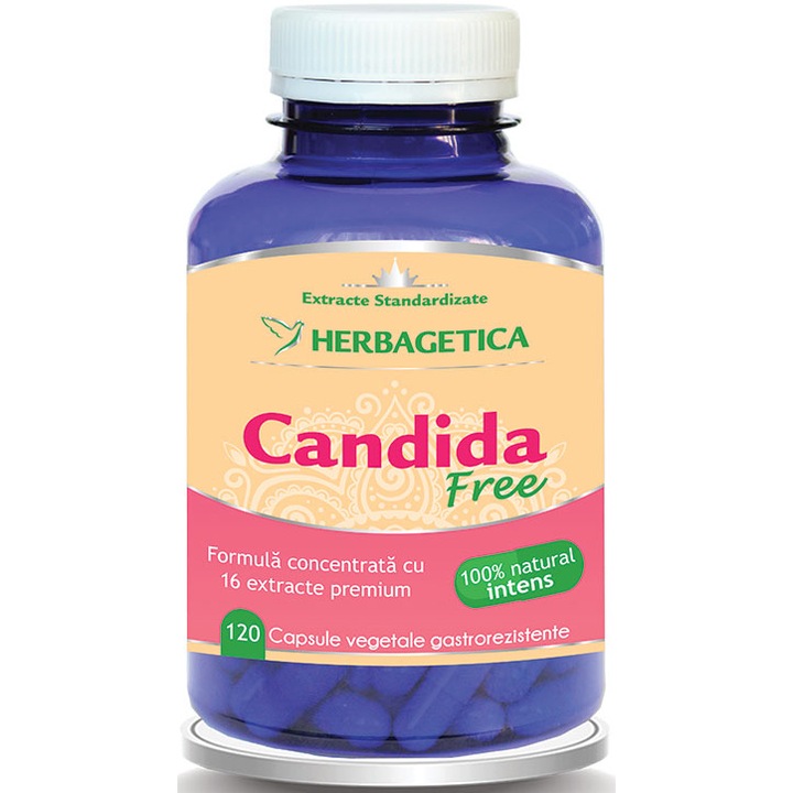Supliment alimentar Candida Free Herbagetica, 120 capsule