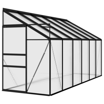 Sera de gradina, vidaXL, Aluminiu-placi policarbonat, 7.44 m³, 128 x 368 x 124/192 cm, Antracit Sera de gradina, vidaXL, Aluminiu-placi policarbonat, 7.44 m³, 128 x 368 x 124/192 cm, Antracit