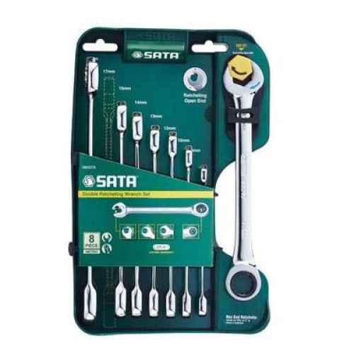Set chei combinate, Sata, cu clichet, 8 piese, deschidere 8‑19mm