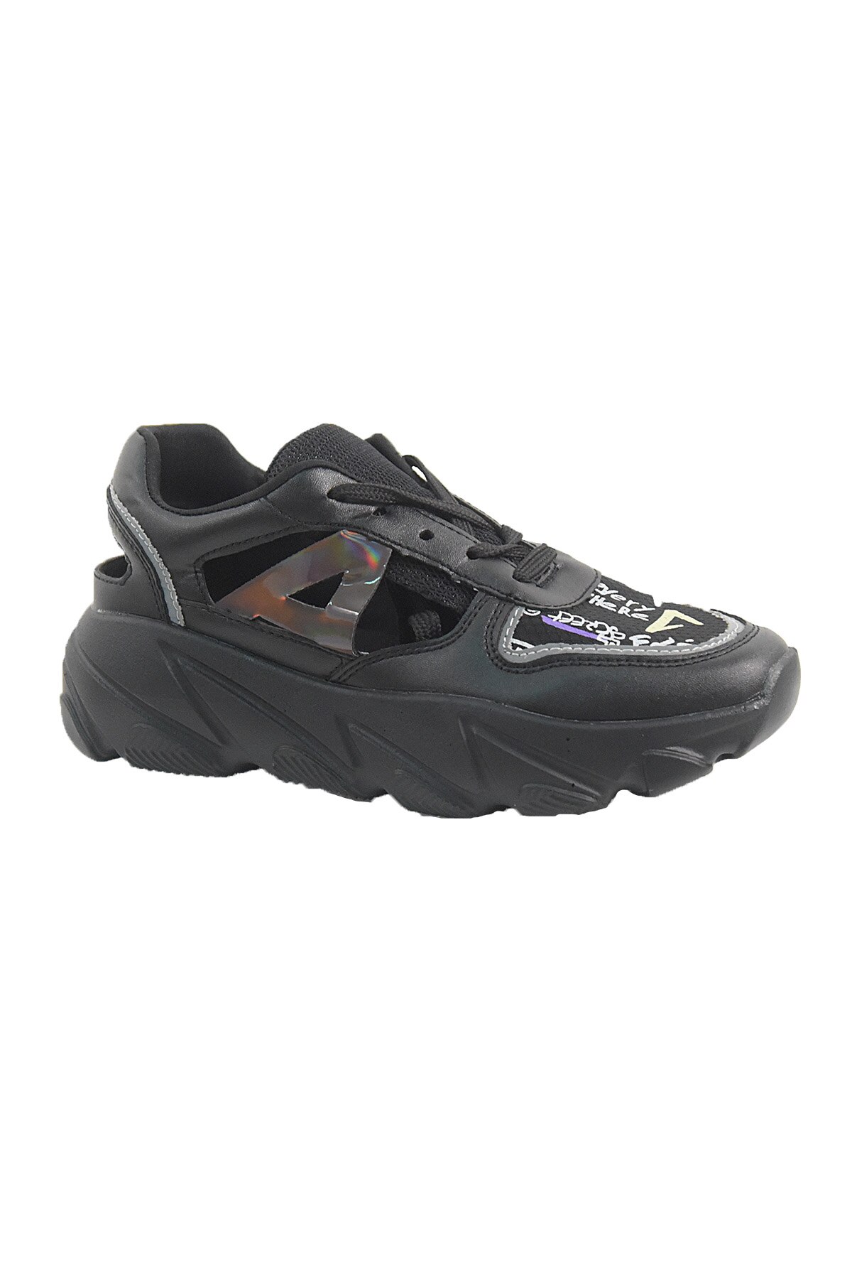 Pantofi Sport, Dama, Cu Decupaje, Negri, Negru