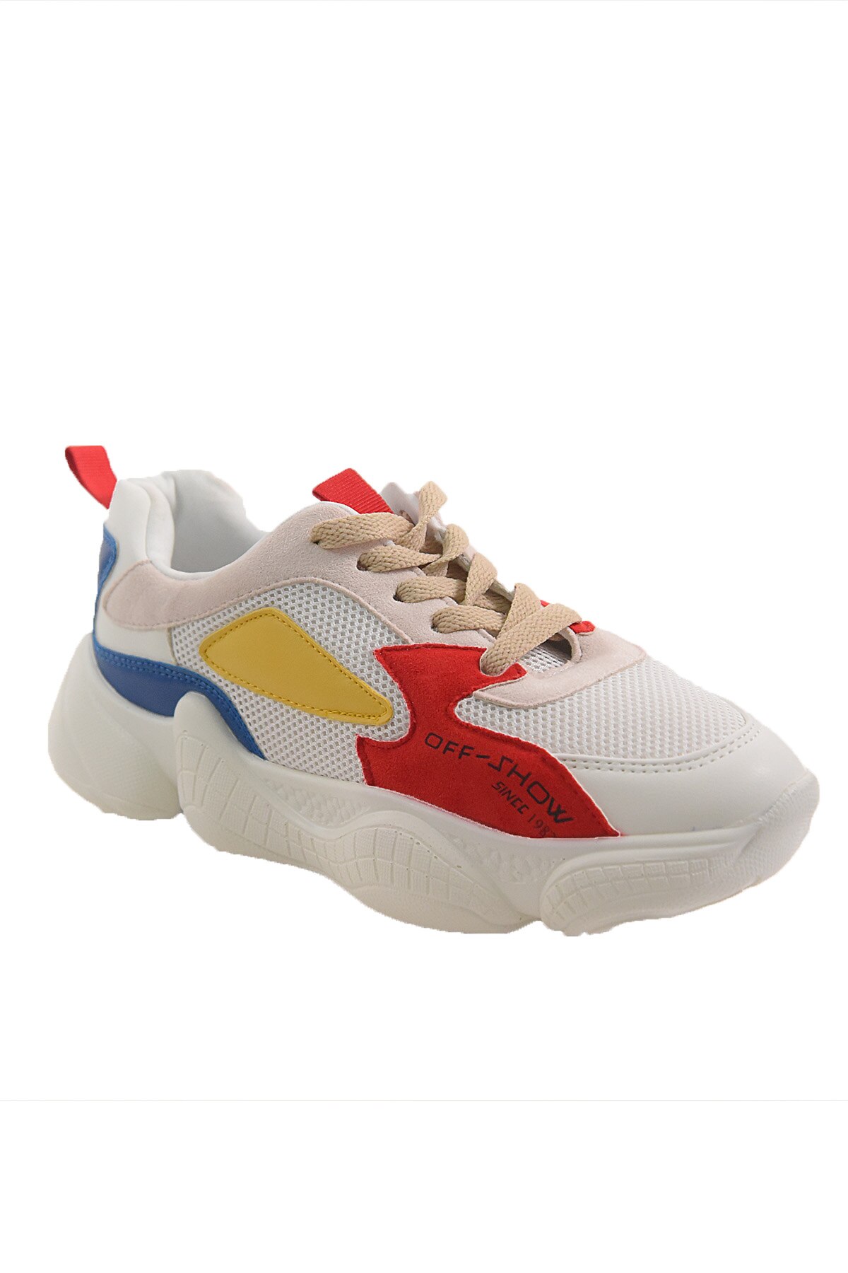 Pantofi Sport, Dama, Talpa din Spuma, Alb Rosu