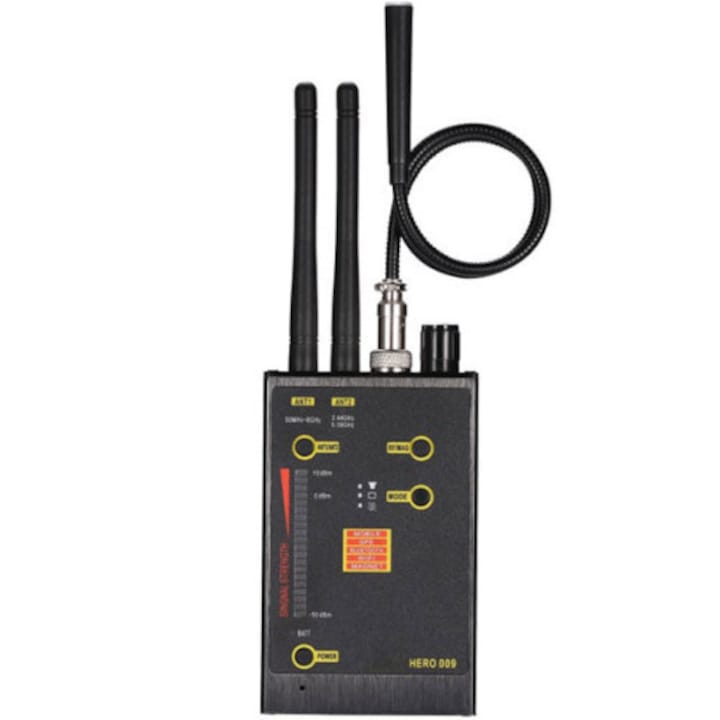 Professzionális mikrofonérzékelő GSM 3G/4G LTE, Bluetooth és WiFi iUni RF009, mágneses és elektromágneses hullámérzékelő