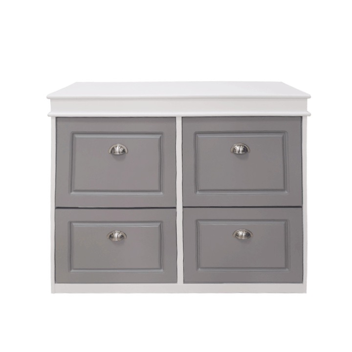 Pantofar hol, mdf gri/alb, suporturi inclinabile duble, design unic, Bortis Impex