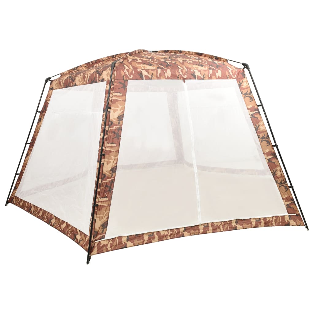 Cort/copertina piscina exterioara, vidaXL, Textil invelis PA-otel, 660 x 580 x 250 cm, Camuflaj multicolor