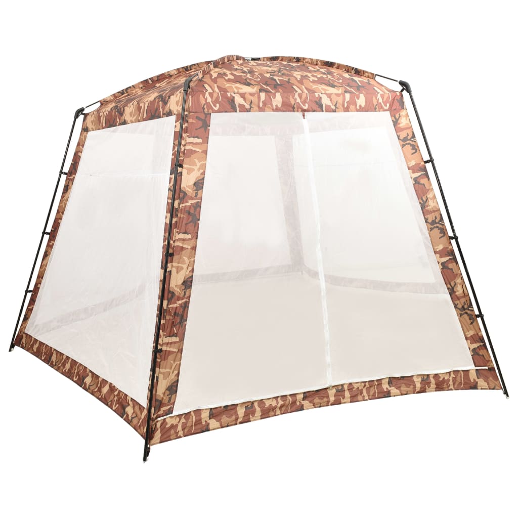 Cort/copertina piscina exterioara, vidaXL, Textil invelis PA-otel, 500 x 433 x 250 cm, Camuflaj multicolor
