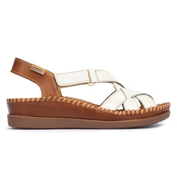 Sandale Pikolinos Cadaques, Piele naturala, Crem/Maro, Crem/Maro Sandale Pikolinos Cadaques, Piele naturala, Crem/Maro, Crem/Maro