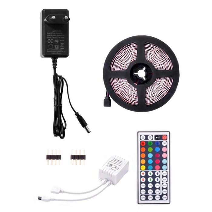 Set 150 LED-uri RGB, 5m, 2A 12V, Multicolor