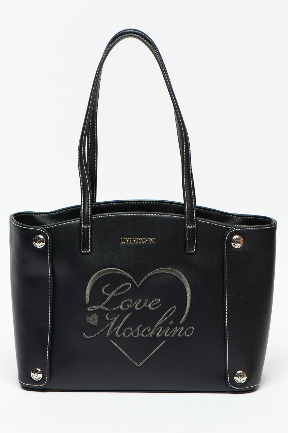 Love Moschino, Geanta shopper de piele ecologica, Negru