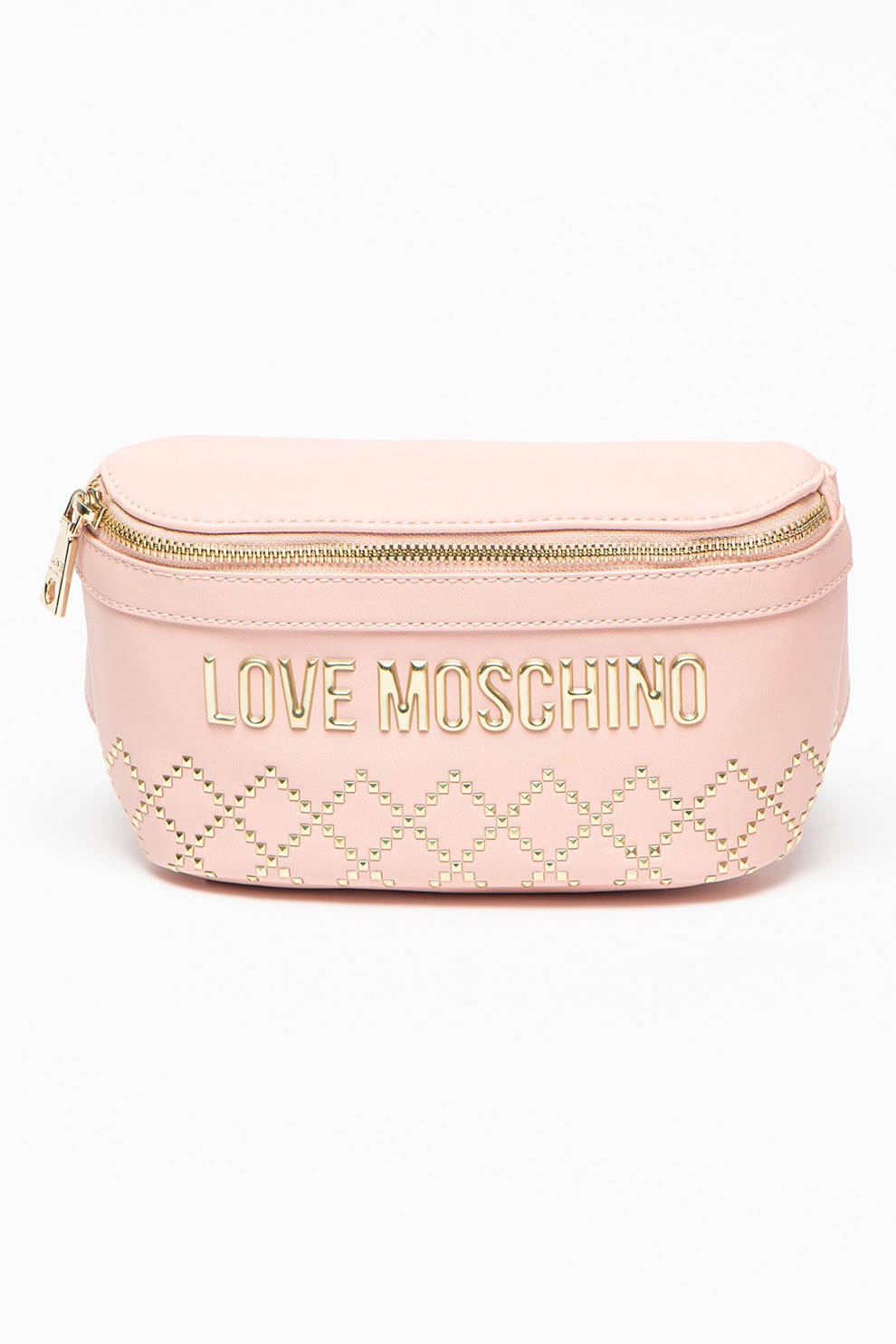 Love Moschino, Borseta de piele ecologica cu tinte, Roz pastel
