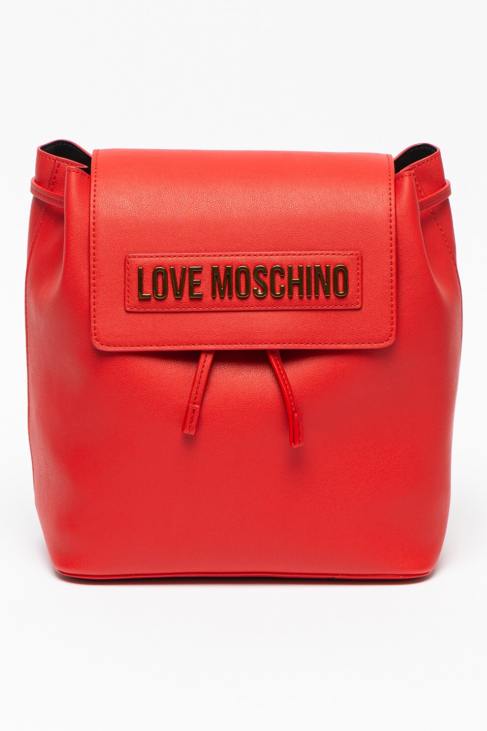 Love Moschino, Rucsac de piele ecologica cu clapa, Rosu