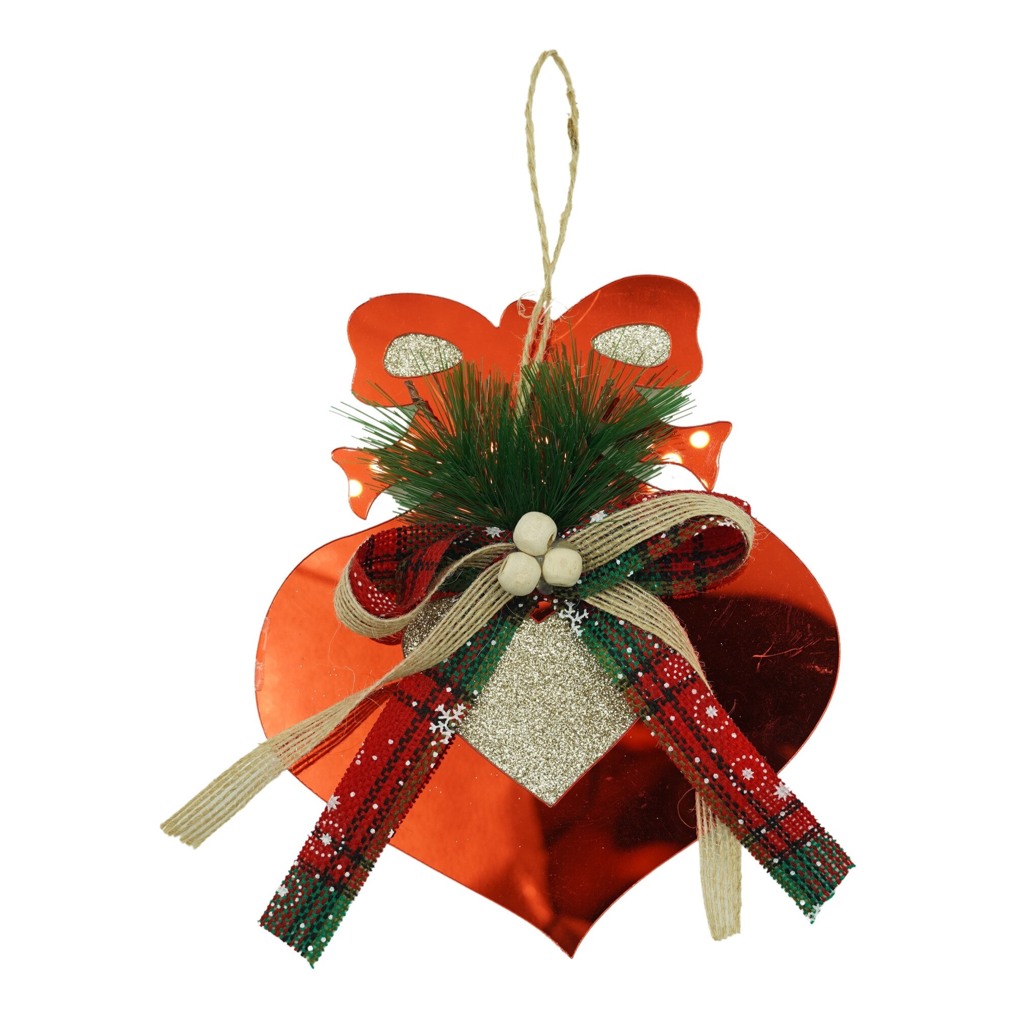 Ornament brad, Flippy, Inima, Rosu, Lucios, 15x15CM, Acril, Interior/ Exterior