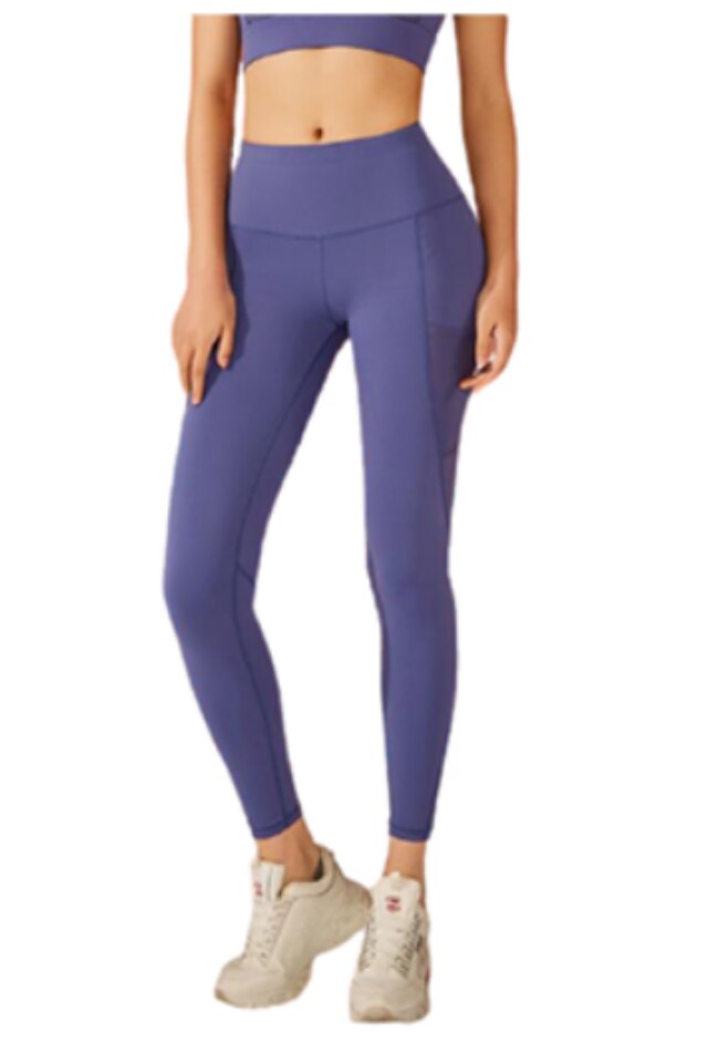 Colanti dama cu talie inalta si buzunare laterale, Bleumarin