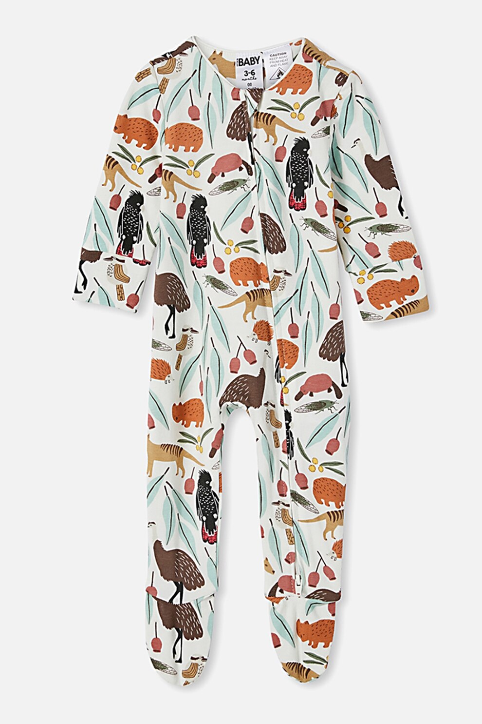 Cotton On, Salopeta cu botosei si imprimeu grafic, Alb/Bleu/Oranj mandarina