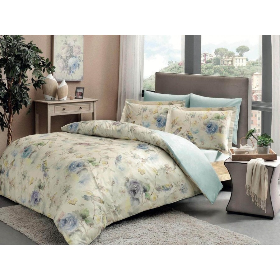 Set lenjerie pat dublu satin 6 piese,Tac, 240x260 cm, DELUX Digital Prelude