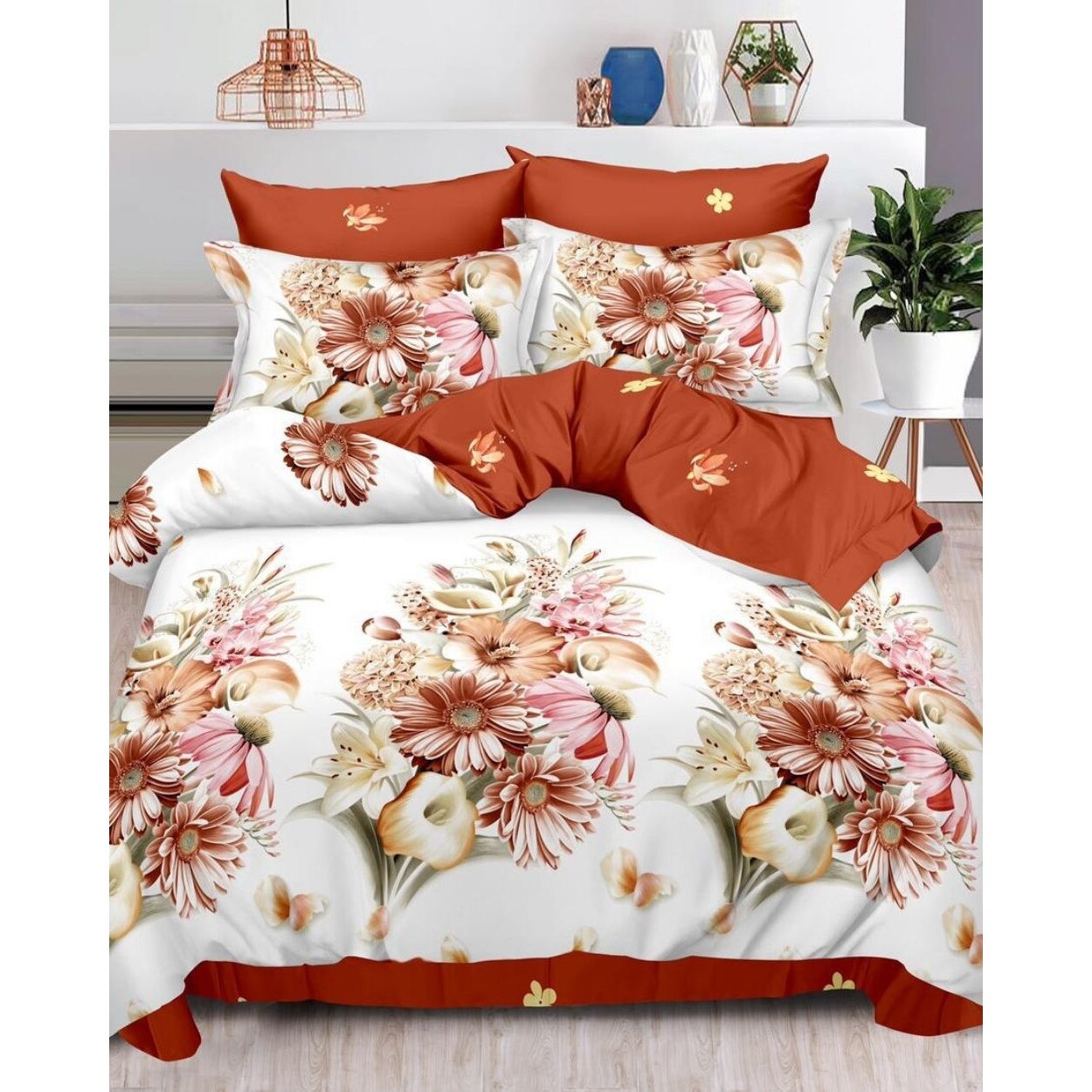 Set Lenjerie de Pat din Finet, 6 Piese, Pat 2 Persoane, Est