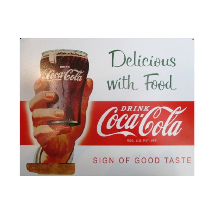 Декоративна метална плоча, модел Coca Cola, 41x32 см, Многоцветна