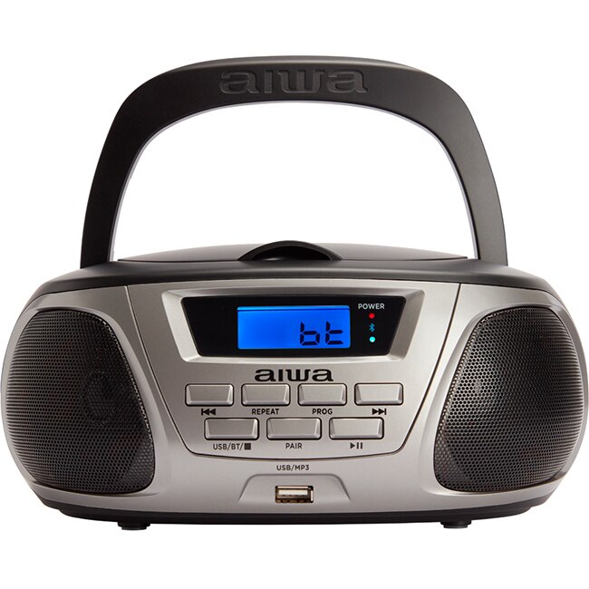 Microsistem Audio Aiwa BBTU-300BK, Bluetooth, CD, Radio, Negru/Gri