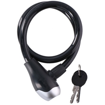 Cablu antifurt bicicleta cu cheie - Dunlop - negru Cablu antifurt bicicleta cu cheie - Dunlop - negru