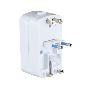 Adaptor Universal Priza UL/US/EU V-TAC 8704, cu protectie si 2 USB 2.1A, alb Adaptor Universal Priza UL/US/EU V-TAC 8704, cu protectie si 2 USB 2.1A, alb