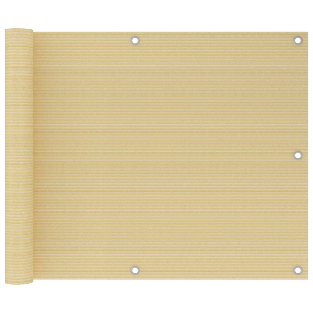 Paravan balcon vidaXL, HDPE - Polietilena, 75 x 300 cm, 160 g/m², Bej