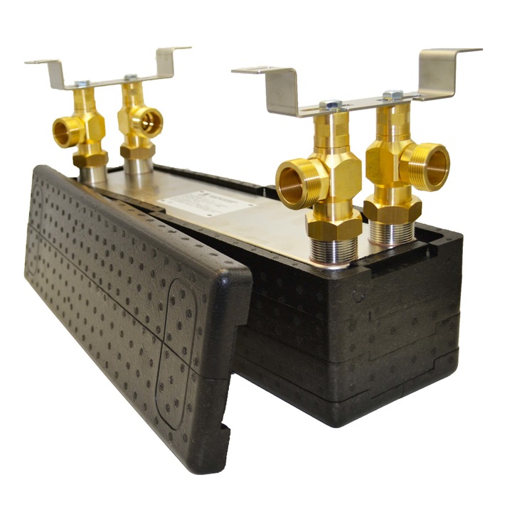 Schimbator de caldura NORDIC TEC Ba 60-50 5/4, 200kW, 50 placi cu izolatie si seturi de consola, Otel inoxidabil, 316L, Auriu