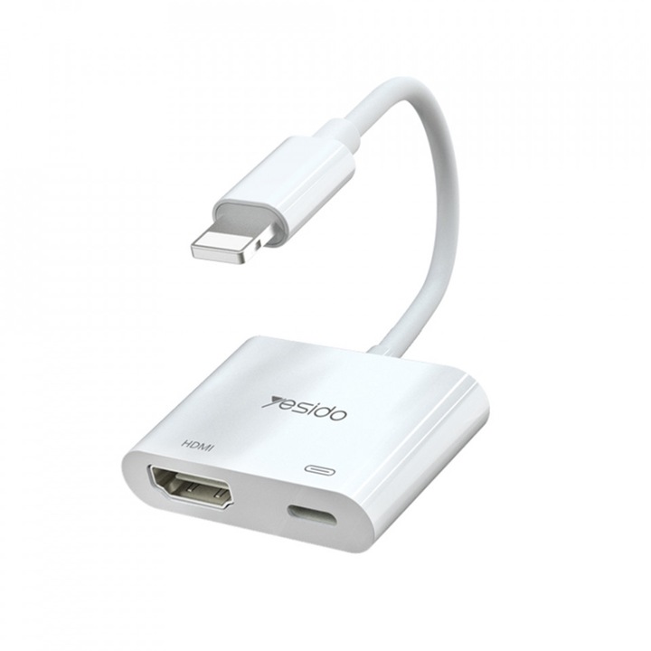 Cablu adapter Lightning la HDMI, Lightning - Yesido (HM06) - Fehér