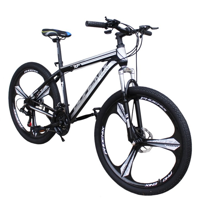 Bicicleta MTB 26 inch, PHOENIX, schimbator Shimano 21 viteze, frane pe disc, cadru otel, Tornado