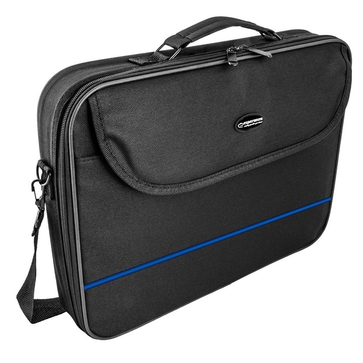 Чанта за лаптоп Esperanza CLASSIC, 15.6 инча, Цвят черен/син
