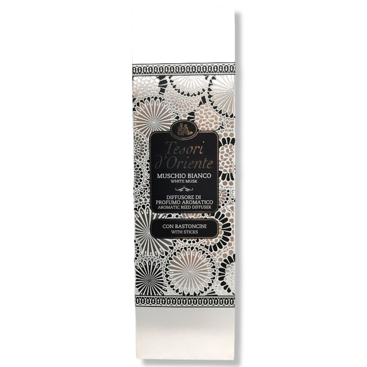 Парфюмен ароматизатор за стая TESORI D`ORIENTE, С клечки, Muschio Bianco, 200мл