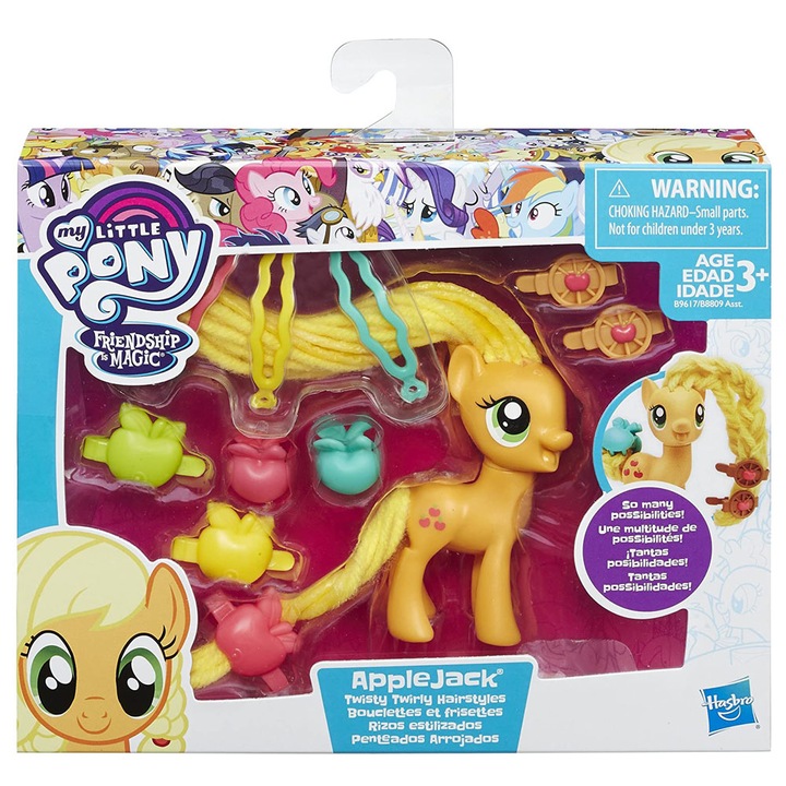 My little Pony Friendship is Magic Applejack figura 978082 2-19/48, 10 hajkiegészítővel