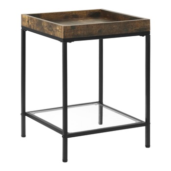 Masuta telefon, en.casa, Mariefred, 55 x 40 x 40 cm, otel/PAL/sticla, 15kg, negru/maro,transparent Masuta telefon, en.casa, Mariefred, 55 x 40 x 40 cm, otel/PAL/sticla, 15kg, negru/maro,transparent