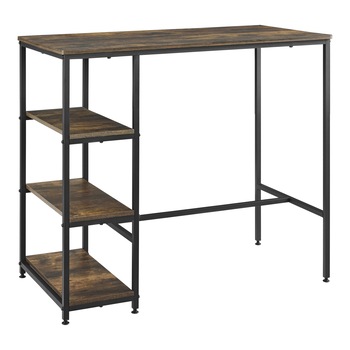 Masa bar, en.casa, Vaxjo, 100 x 109 x 60 cm, otel/PAL, negru/efect lemn nuanta inchisa, cu 3 rafturi Masa bar, en.casa, Vaxjo, 100 x 109 x 60 cm, otel/PAL, negru/efect lemn nuanta inchisa, cu 3 rafturi